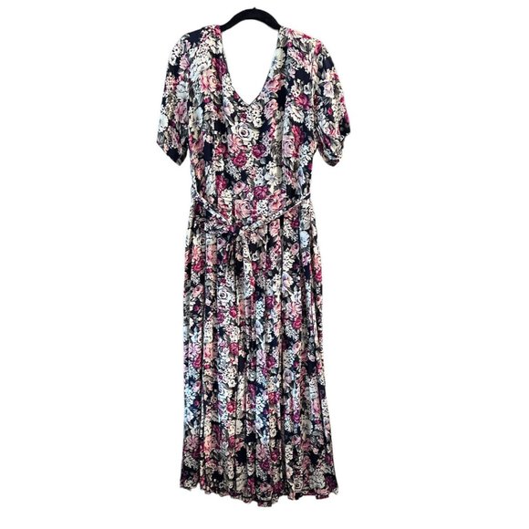 CDC vintage 80s 90s COTTAGECORE FLORAL maxi dress Cross Cross Back - Picture 1 of 14